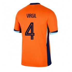 Nederländerna Virgil van Dijk #4 Hemmakläder EM 2024 Kortärmad